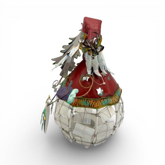 Santa Claus Christmas Tea Light Holder Metal & Resin Festive Décor - Picture 5 of 5